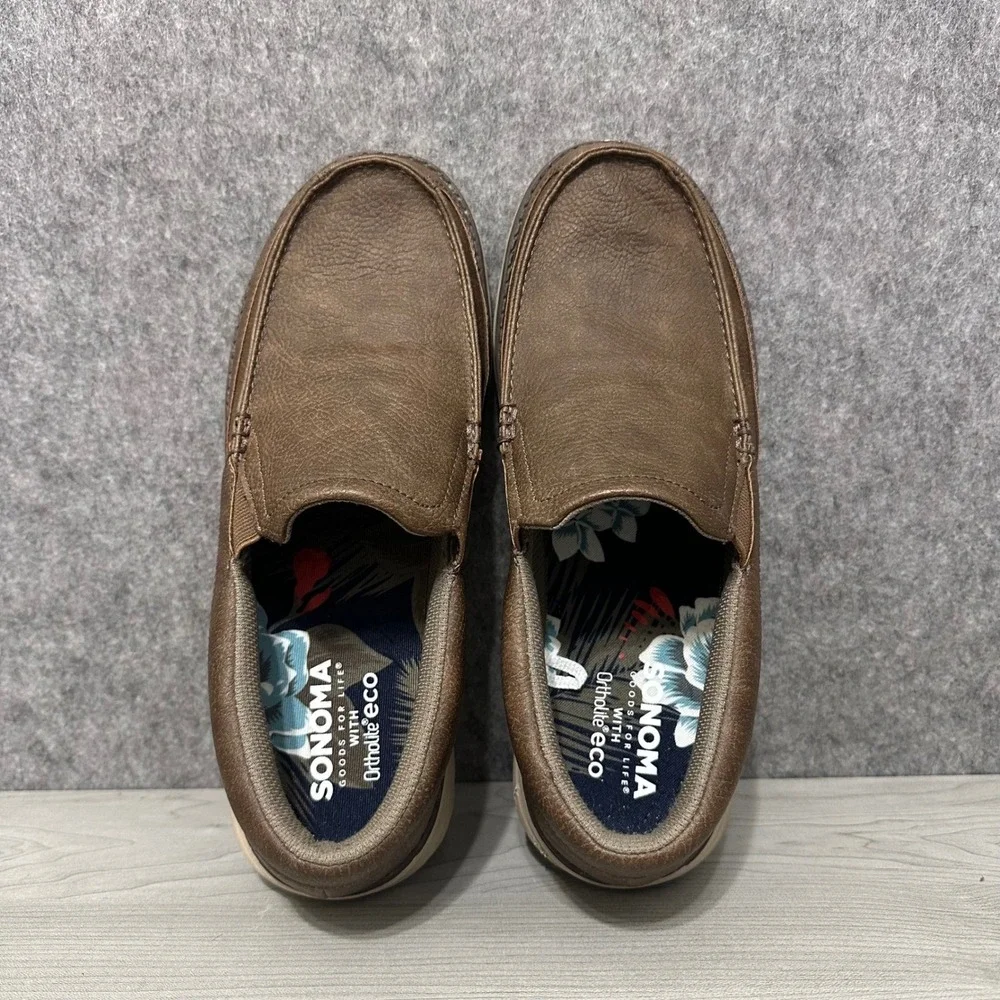 Sonoma Goods For Life Morris Men 8.5 Brown Slip On Boat Shoes Ortholite‎ Eco